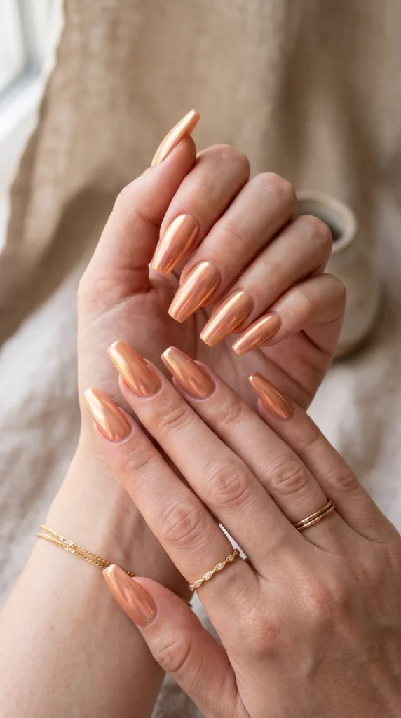 A woman's hand with a gold ring on her finger.