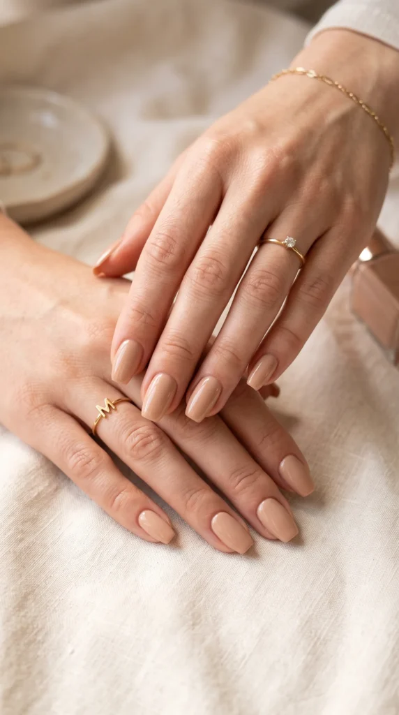 A woman with a ring on her finger.