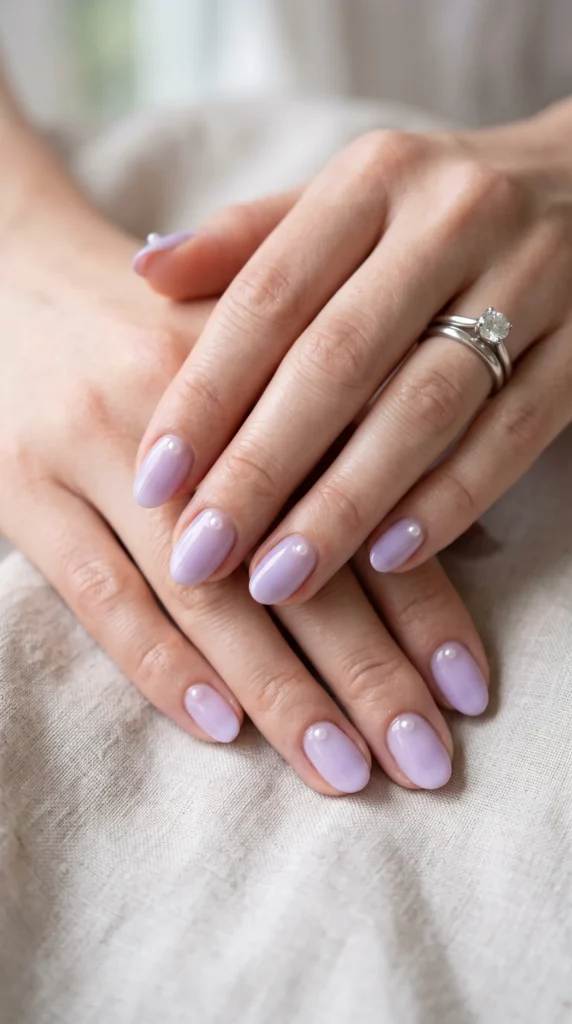 A person with purple nails.