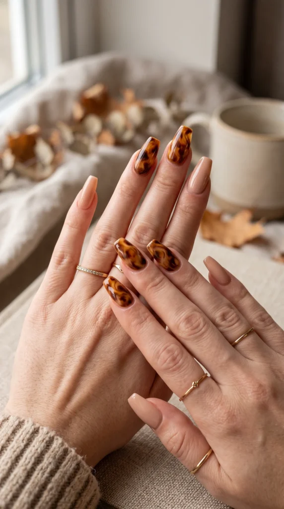 A woman with painted nails and a ring on her finger.