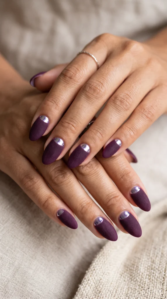 A person with purple nails.