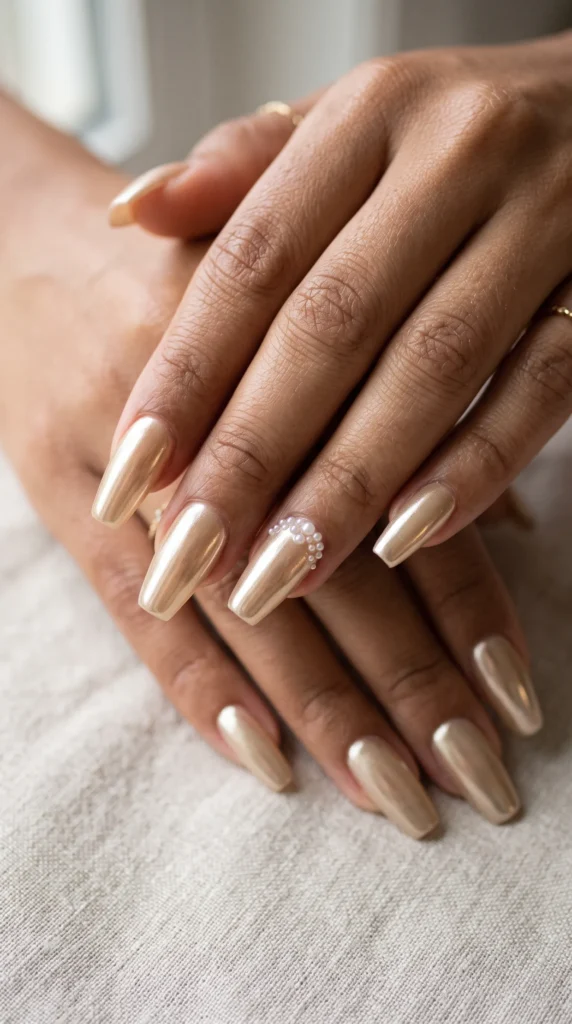 A woman's hands with nail polish on the nails.