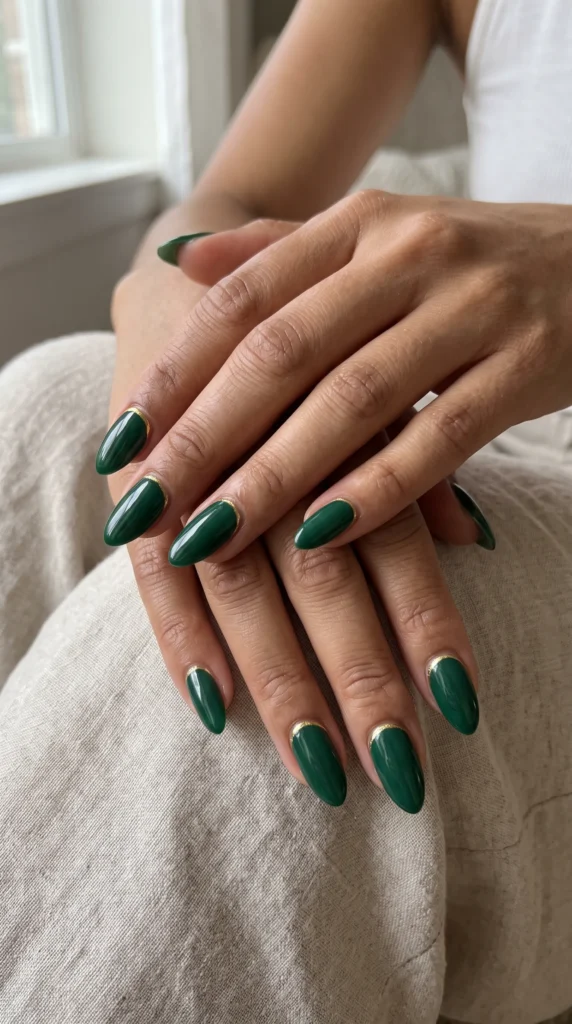 A person with green nails.