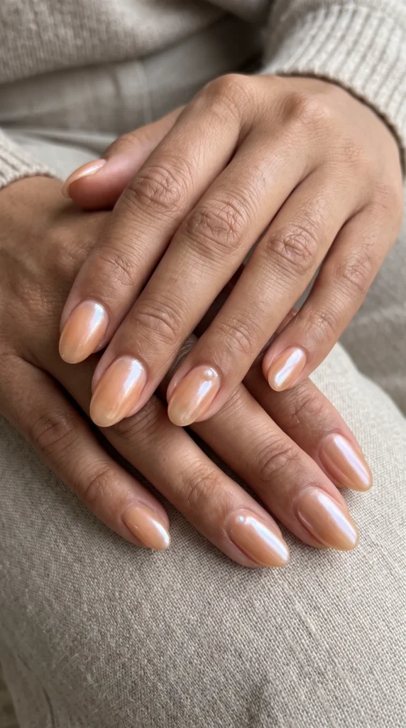A person's hand with a pink nail polish.