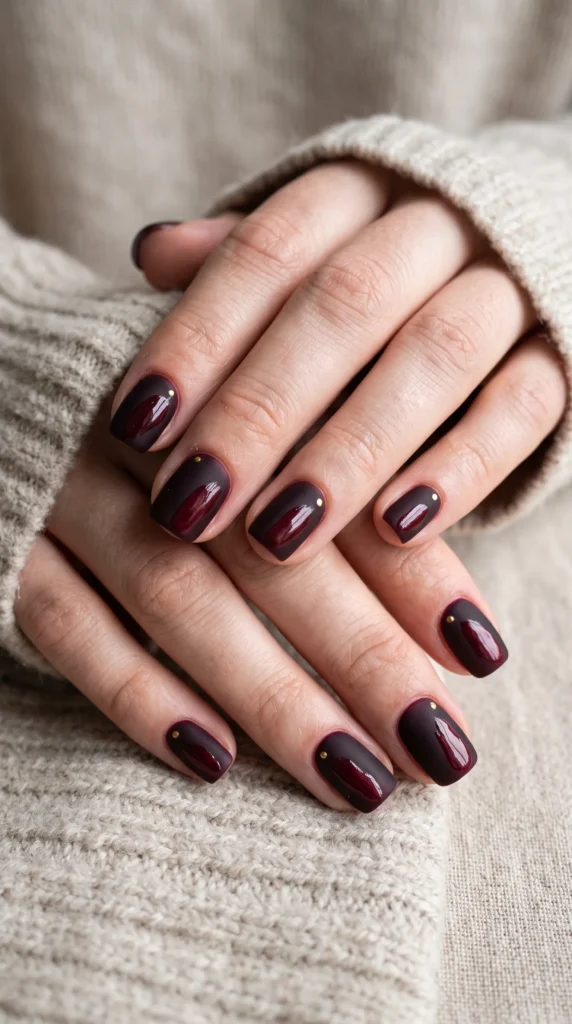 A person with purple nails.